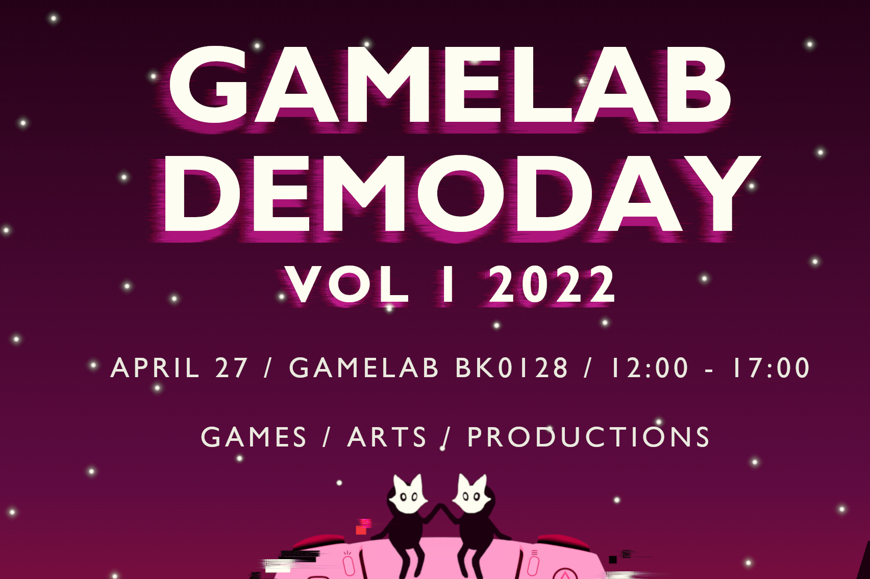 The Demoday vol 1 poster. Made by Tarita Karhulahti.